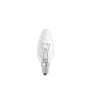 LÁMPARA. VELA RIZADA CLARA 60W-230V E-14