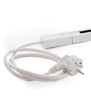 Carril para Focos de LEDs 1M Color Blanco con Conector