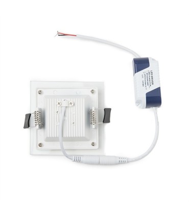 Downlight de LEDs Cuadrado con Cristal 95x95mm 6W 450Lm 30.000H