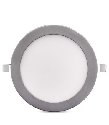 Placa de LEDs Circular ECOLINE 225m 18W 1350Lm 30.000H Aro Color Plata