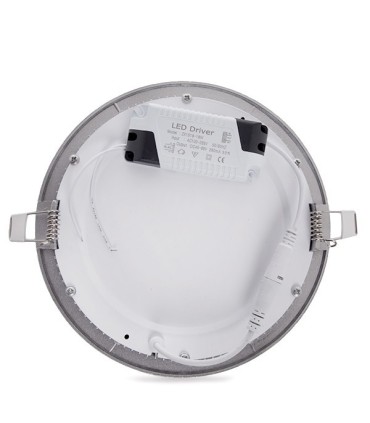 Placa de LEDs Circular ECOLINE 225m 18W 1350Lm 30.000H Aro Color Plata
