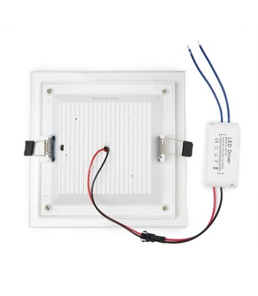 Downlights de LEDs Cuadrado con Cristal 160x160mm 12W 900Lm 30.000H