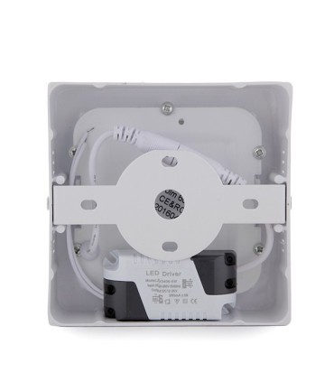 Plafón de Techo de LEDs Cuadrado de Superficie 120mm 6W 470Lm 30.000H