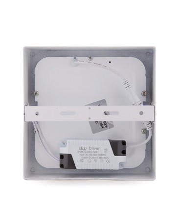 Plafón de Techo de LEDs Cuadrado de Superficie 174mm 12W 800Lm 30.000H