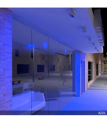 Foco Proyector de LEDs para Exterior BRICO 10W 850lm 30.000H Azul