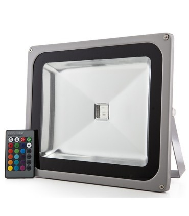 Foco Proyector de LEDs para Exterior 50W RGB con Mando Distancia