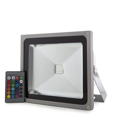 Foco Proyector de LEDs para Exterior 30W RGB con Mando Distancia