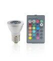 Bombilla de LEDs RGB 3W E27 con Mando a Distancia