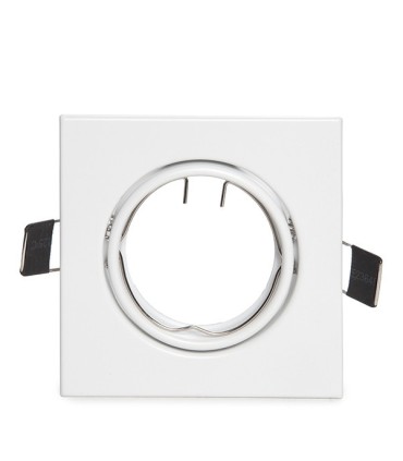 Aro Downlight Basculante Cuadrado Aluminio Color Blanco 83/83mm