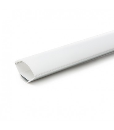 Perfíl de Aluminio para Tira de LEDs - Difusor Transparente - Tira de 2 Metros