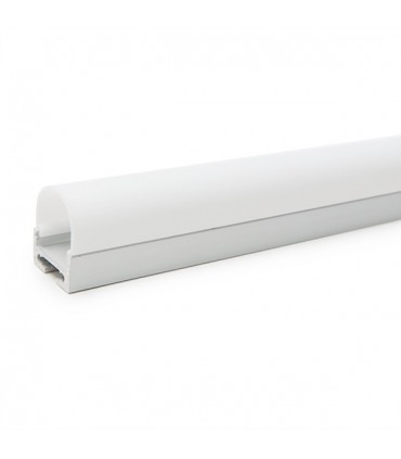 Perfil de Aluminio Curvado para Techo o Colgante para Tira de LEDs - Difusor Opal - Tira de 2 Metros