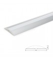 Perfíl de Aluminio para Tira de LEDs - Difusor Opal - Tira de 2 Metros