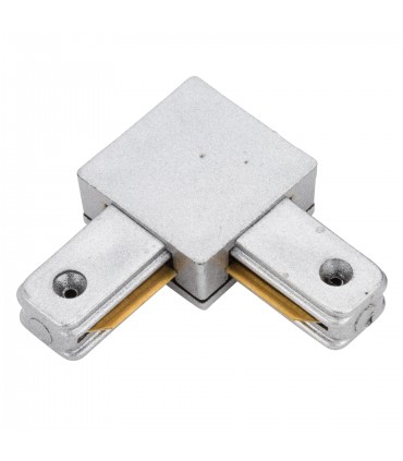Conector 90Ø para Carril Focos de LEDs Color Aluminio