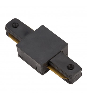 Conector Recto para Carril Focos de LEDs Color Negro