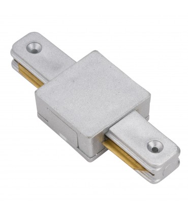 Conector Recto para Carril Focos de LEDs Color Aluminio