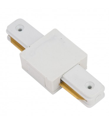 Conector Recto para Carril Focos de LEDs Color Blanco