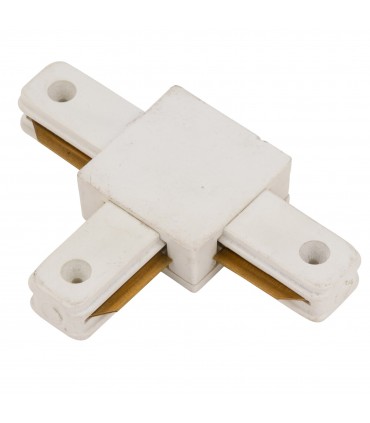 Conector T para Carril Focos de LEDs Color Blanco
