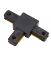Conector T para Carril Focos de LEDs Color Negro