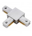 Conector T para Carril Focos de LEDs Color Aluminio