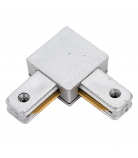 Conector 90Ø para Carril Focos de LEDs Color Aluminio
