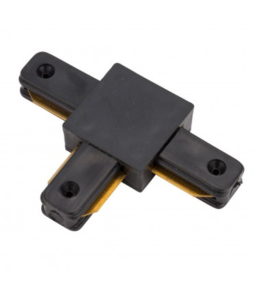 Conector T para Carril Focos de LEDs Color Negro