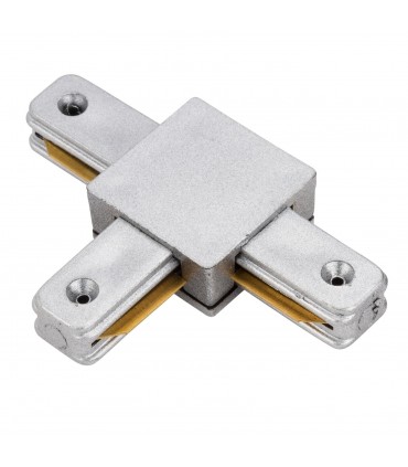 Conector T para Carril Focos de LEDs Color Aluminio