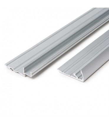 Perfíl de Aluminio para LEDS Iluminación Escaleras  con Difusor Opal - Tira de 1 Metro