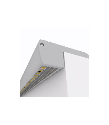 Perfíl de Aluminio para LEDS Iluminación Escaleras  con Difusor Opal - Tira de 1 Metro
