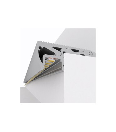 Perfíl de Aluminio para LEDS Iluminación Escaleras  con Difusor Opal - Tira de 1 Metro