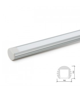 Perfíl de Aluminio para LEDS Suspendible - Difusor Opal -Tira de 2 Metros