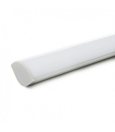 Perfíl de Aluminio para LEDS Instalación Esquinas - Difusor Opal -Tira de 1 Metro