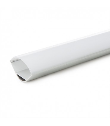 Perfíl de Aluminio para LEDS Instalación Esquinas - Difusor Opal -Tira de 1 Metro