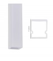 Perfíl de Policarbonato para LEDS Instalación Exterior IP68 - Difusor Opal -Tira de 2 Metros