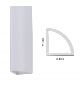 Perfíl de Policarbonato para LEDS Instalación Exterior IP68 - Difusor Opal -Tira de 2 Metros