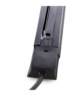 Carril para Focos de LEDs 1M Color Negro con Conector