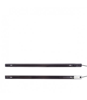 Carril para Focos de LEDs 1M Color Negro con Conector