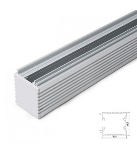Perfíl de Aluminio para Alojamiento Transformador Perfíl Espejo SU-M001B - Tira de 1 Metro