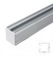 Perfíl de Aluminio para Alojamiento Transformador Perfíl Espejo SU-M001B - Tira de 1 Metro