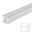 Perfíl de Aluminio para LEDS Iluminación Espejos  y Cuadros  con Difusor Opal - Tira de 1 Metro