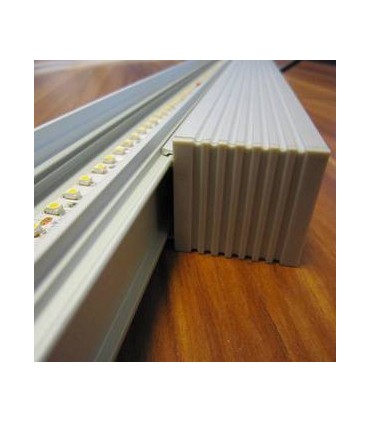 Perfíl de Aluminio para LEDS Iluminación Espejos  y Cuadros  con Difusor Opal - Tira de 1 Metro