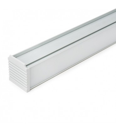 Perfíl de Aluminio para LEDS Iluminación Espejos  y Cuadros  con Difusor Opal - Tira de 1 Metro