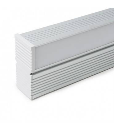 Perfíl de Aluminio para LEDS Iluminación Espejos  y Cuadros  con Difusor Opal - Tira de 1 Metro