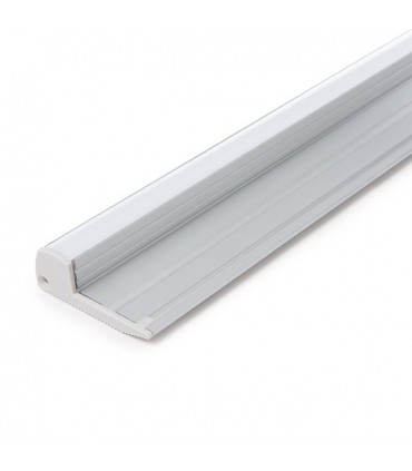 Perfíl de Aluminio para LEDS Iluminación Escaleras  con Difusor Opal - Tira de 1 Metro