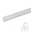 Perfíl de Aluminio para LEDS uso en Estanterías Cristal  Espesor 6mm - Tira de 1 Metro