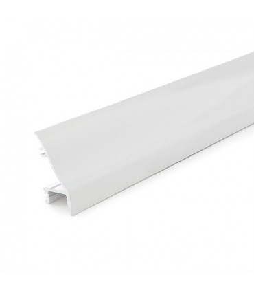Perfíl de Aluminio para LEDS Instalación en Paredes - Difusor Opal - Tira de 1 Metro