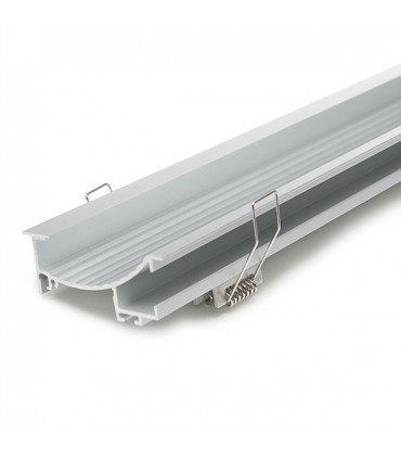 Perfíl de Aluminio para LEDS Instalación en Escaleras - Difusor Opal -Tira de 1 Metro