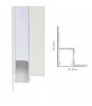 Perfíl de Aluminio para LEDS Instalación Techos Falsos - Difusor Opal -Tira de 1 Metro