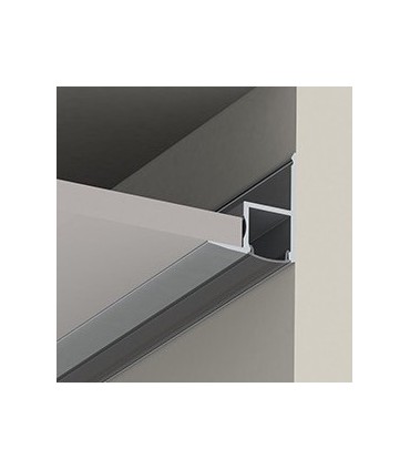 Perfíl de Aluminio para LEDS Instalación Techos Falsos - Difusor Opal -Tira de 1 Metro
