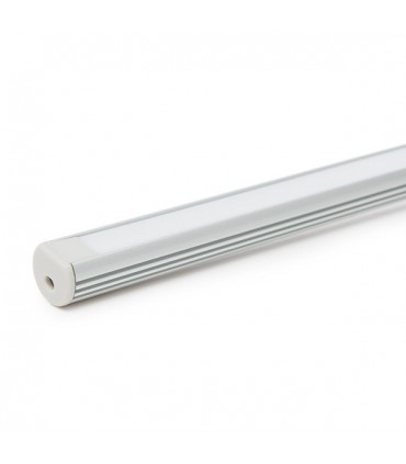 Perfíl de Aluminio para LEDS Suspendible - Difusor Opal -Tira de 2 Metros
