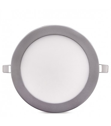 Placa de LEDs Circular ECOLINE 192mm 15W 1170Lm 30.000H Aro Color Plata
